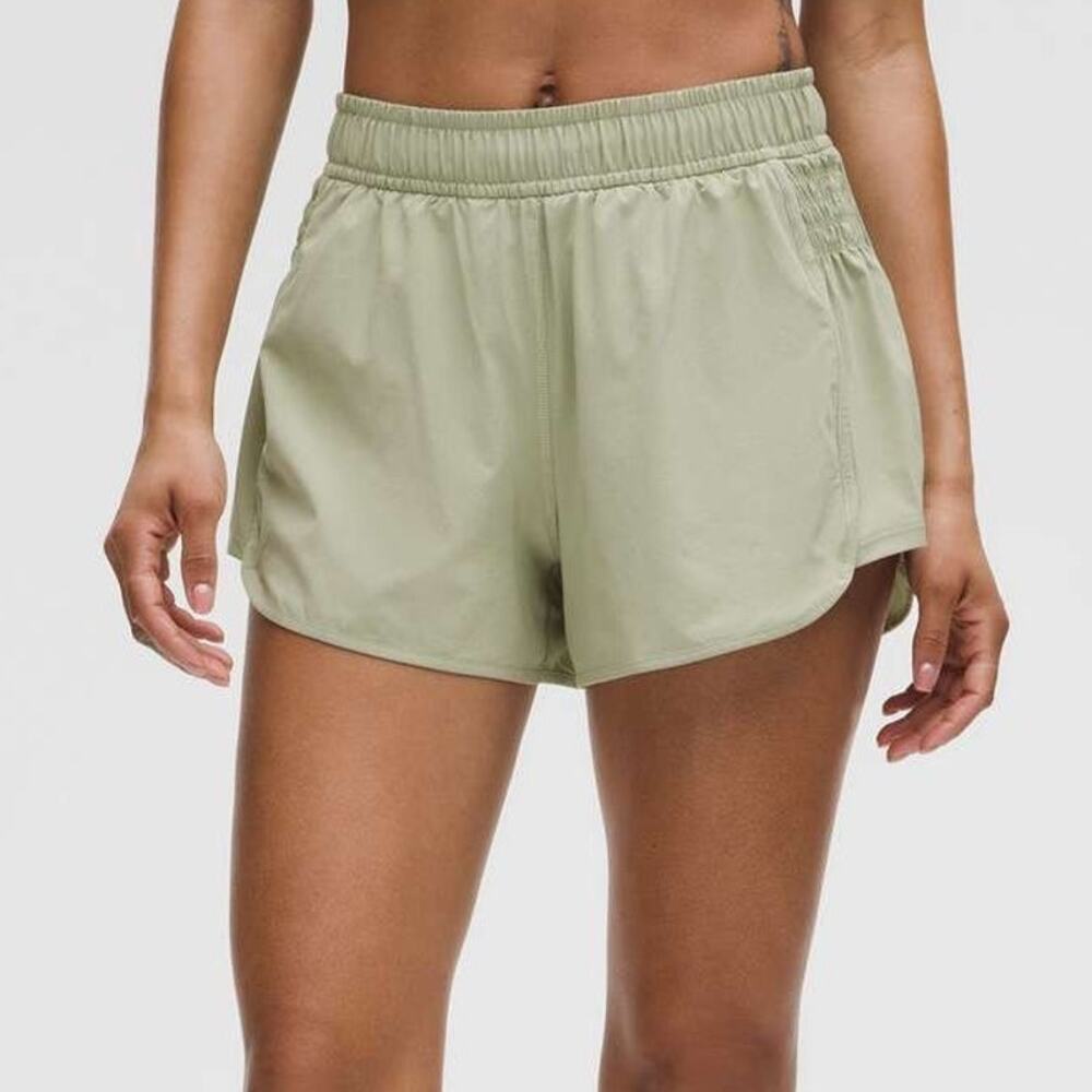 Lululemon (6 Tall) Tracker 4" Lined Running Shorts Sage Green Athletic Shorts